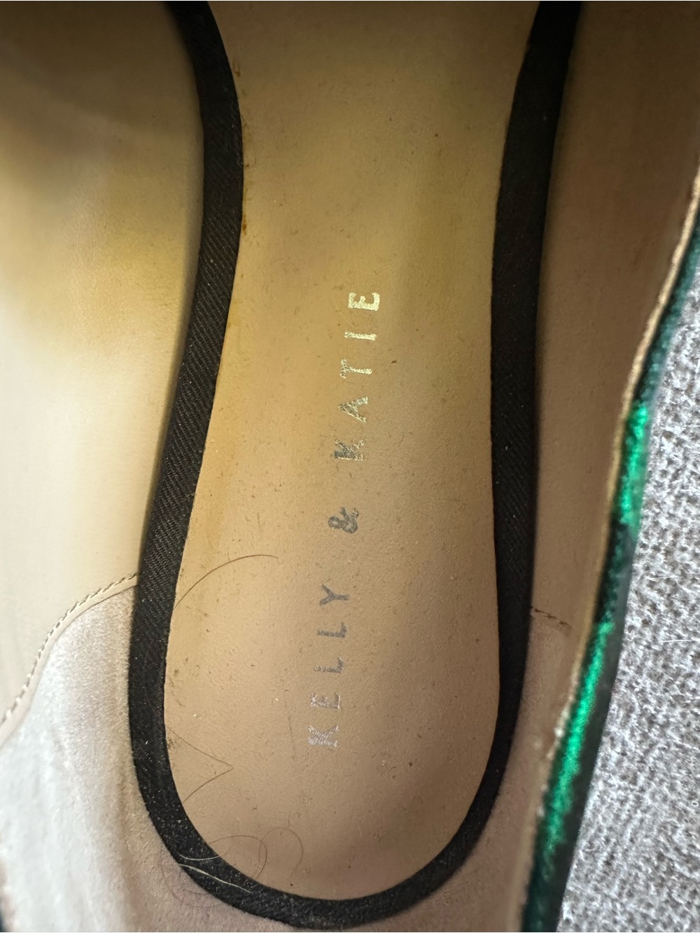 Kelly & Katie Blue and Green Floral Slip-On Loafers - Picture 4 of 5